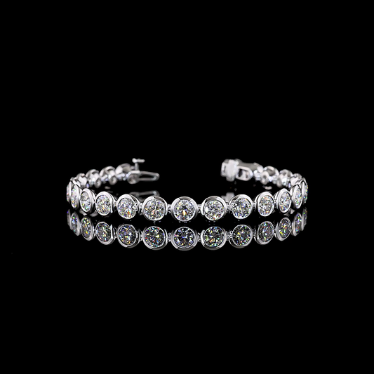 14.11 CTTW Round Lab Diamond Tennis Bracelet 6.5"
