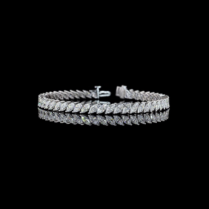 8.32 CTTW Marquise Lab Diamond Tennis Bracelet 7"