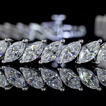 8.32 CTTW Marquise Lab Diamond Tennis Bracelet 7"