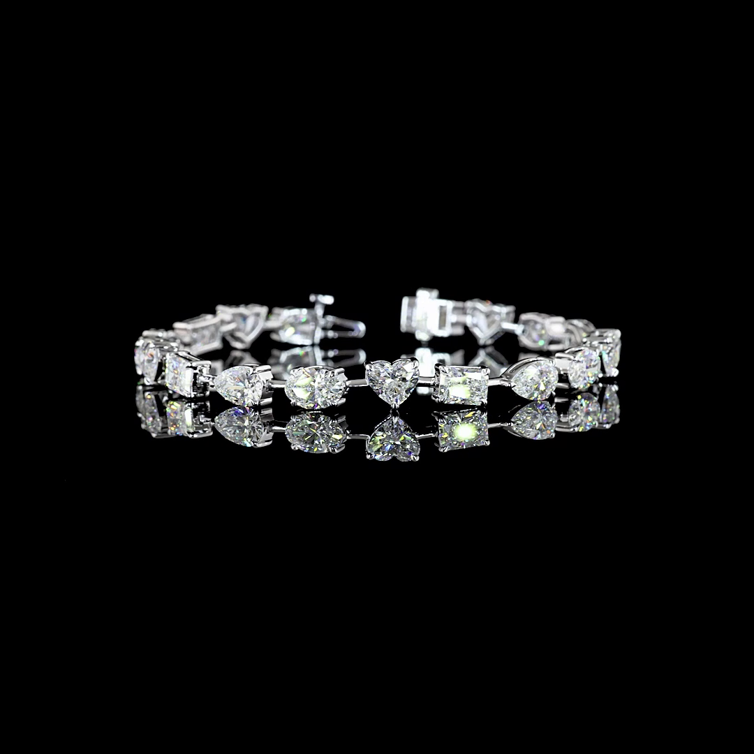 14.58 CTTW MIX Lab Diamond Station Bracelet 7"