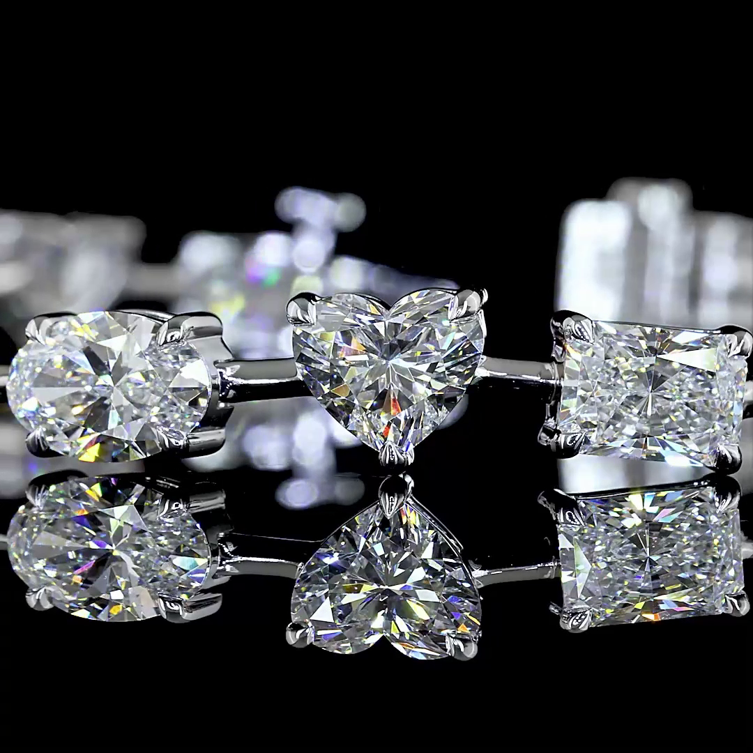 14.58 CTTW MIX Lab Diamond Station Bracelet 7"