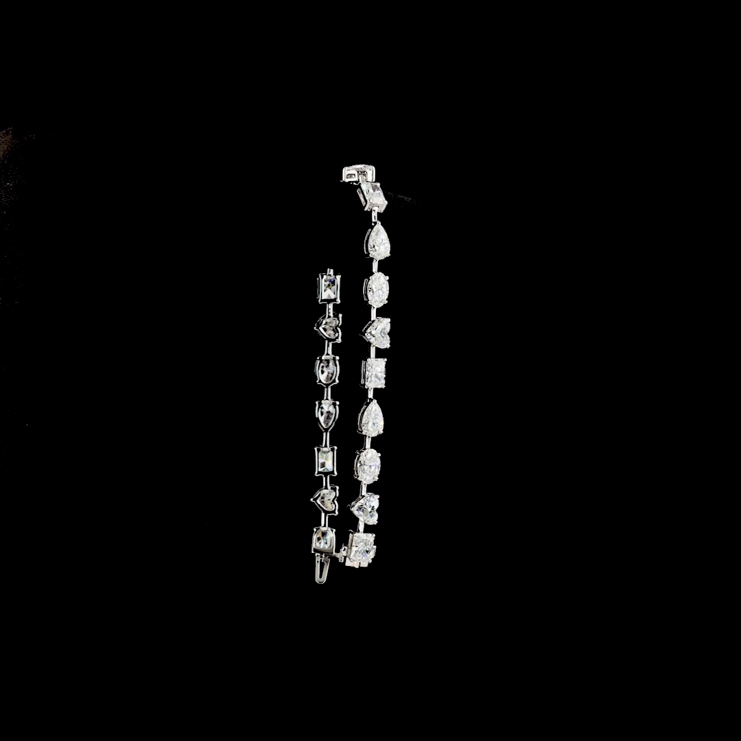 14.58 CTTW MIX Lab Diamond Station Bracelet 7"