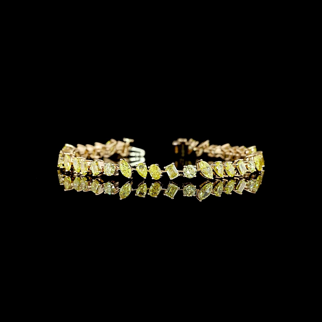 8.44 CTTW MIX Lab Diamond Station Bracelet 6.75"