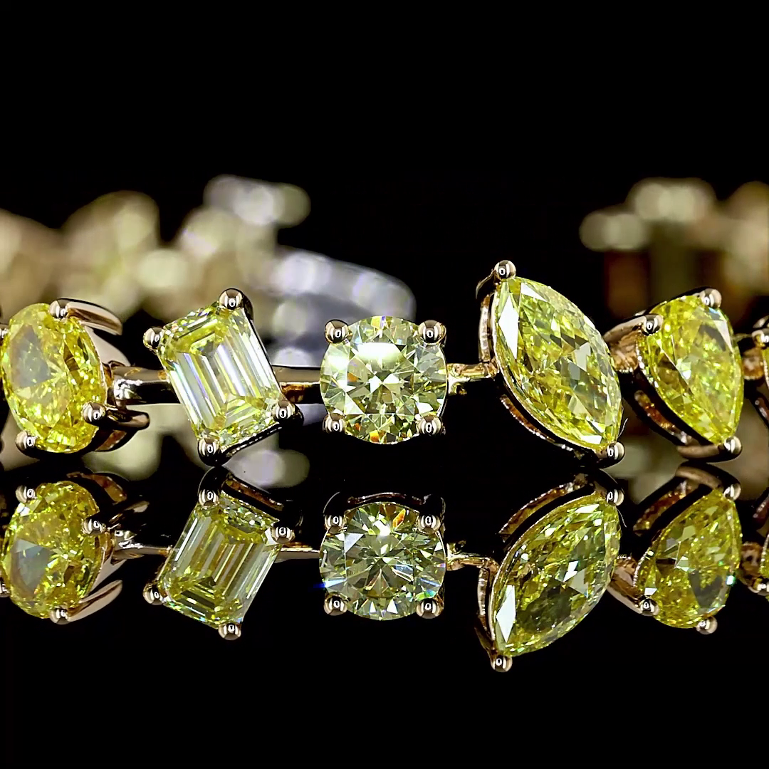 8.44 CTTW MIX Lab Diamond Station Bracelet 6.75"