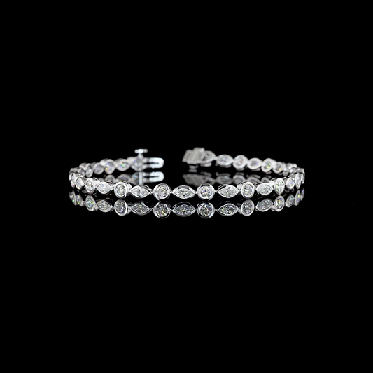 3.93 CTTW MIX Lab Diamond Tennis Bracelet 7"