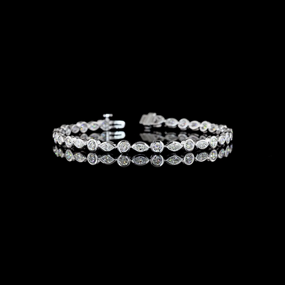 3.93 CTTW MIX Lab Diamond Tennis Bracelet (E Color and VS Clarity)
