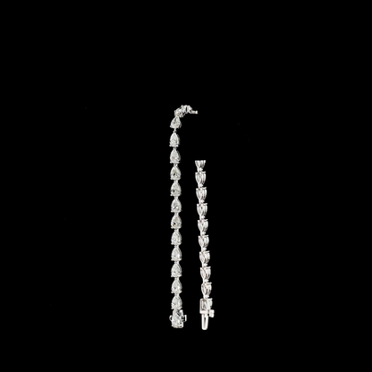 7.28 CTTW Pear Lab Diamond Tennis Bracelet 7"