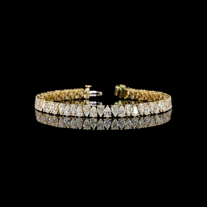 10.26 CTTW Pear Lab Grown Diamond Tennis Bracelet 7" (F Color and VS1 Clarity)