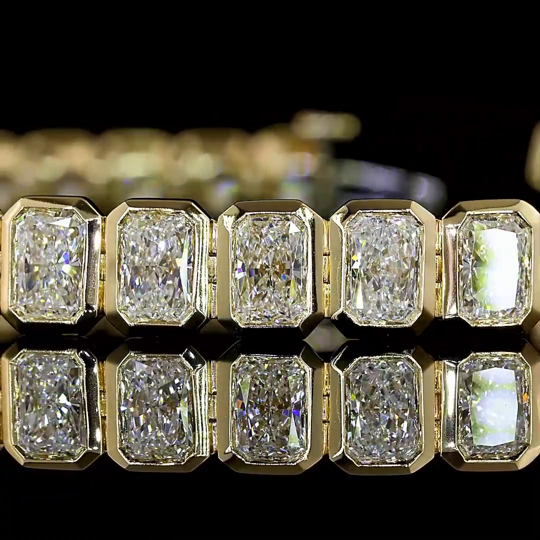 10.20 CTTW Radiant Lab Diamond Tennis Bracelet 7"