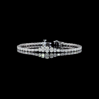 4.49 CTTW Oval Lab Diamond Tennis Bracelet 7"