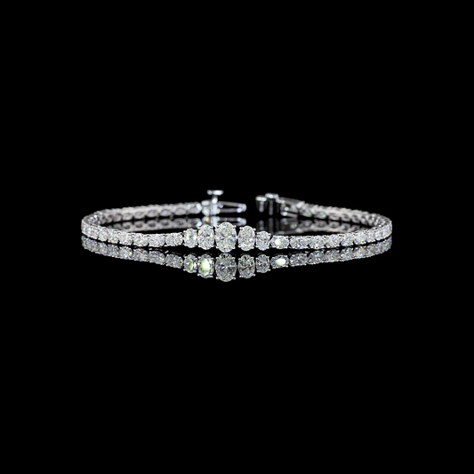 4.49 CTTW Oval Lab Diamond Tennis Bracelet 7"