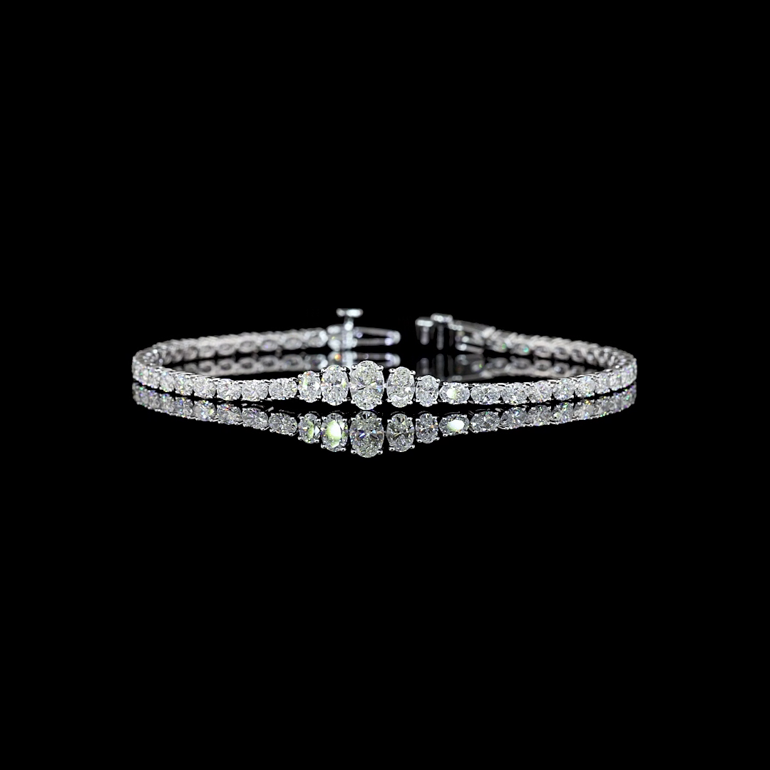 4.49 CTTW Oval Lab Grown Diamond Riviera Bracelet 7"