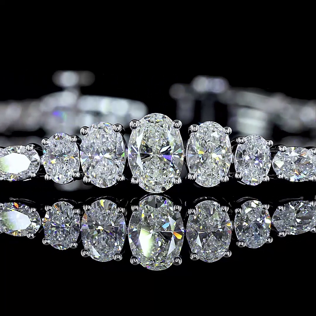4.49 CTTW Oval Lab Grown Diamond Riviera Bracelet 7"