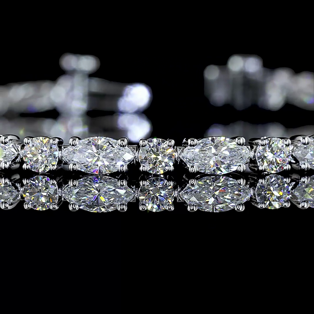 4.16 CTTW Marquise Lab Diamond Tennis Bracelet (E Color and VS Clarity)