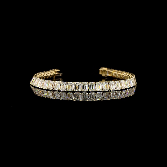17.29 CTTW Emerald Lab Diamond Tennis Bracelet 6.25"