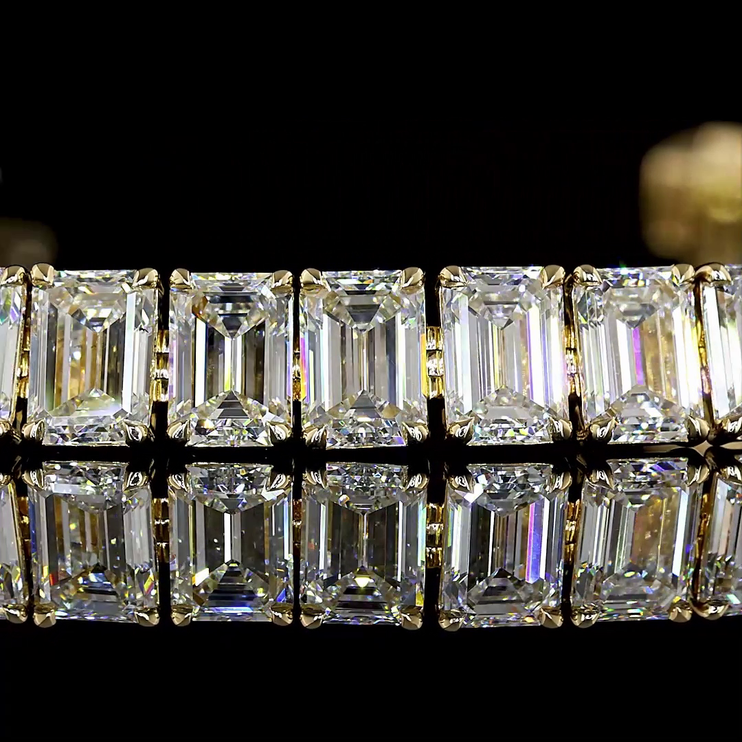 17.29 CTTW Emerald Lab Diamond Tennis Bracelet 6.25"