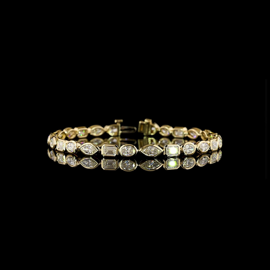 7.52 CTTW MIX Lab Grown Diamond Tennis Bracelet 7" (E Color and VS1 Clarity)