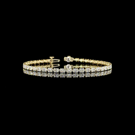 5.02 CTTW Oval Lab Diamond Tennis Bracelet (E Color and VS Clarity)