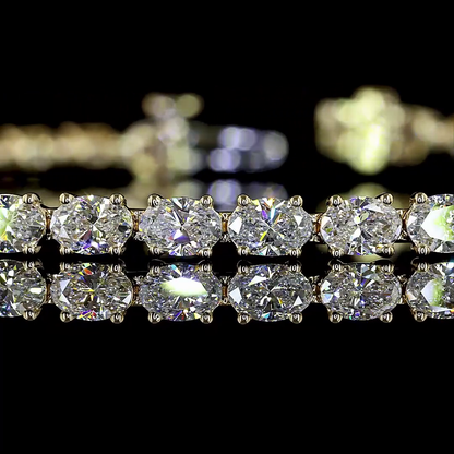 5.02 CTTW Oval Lab Diamond Tennis Bracelet (E Color and VS Clarity)