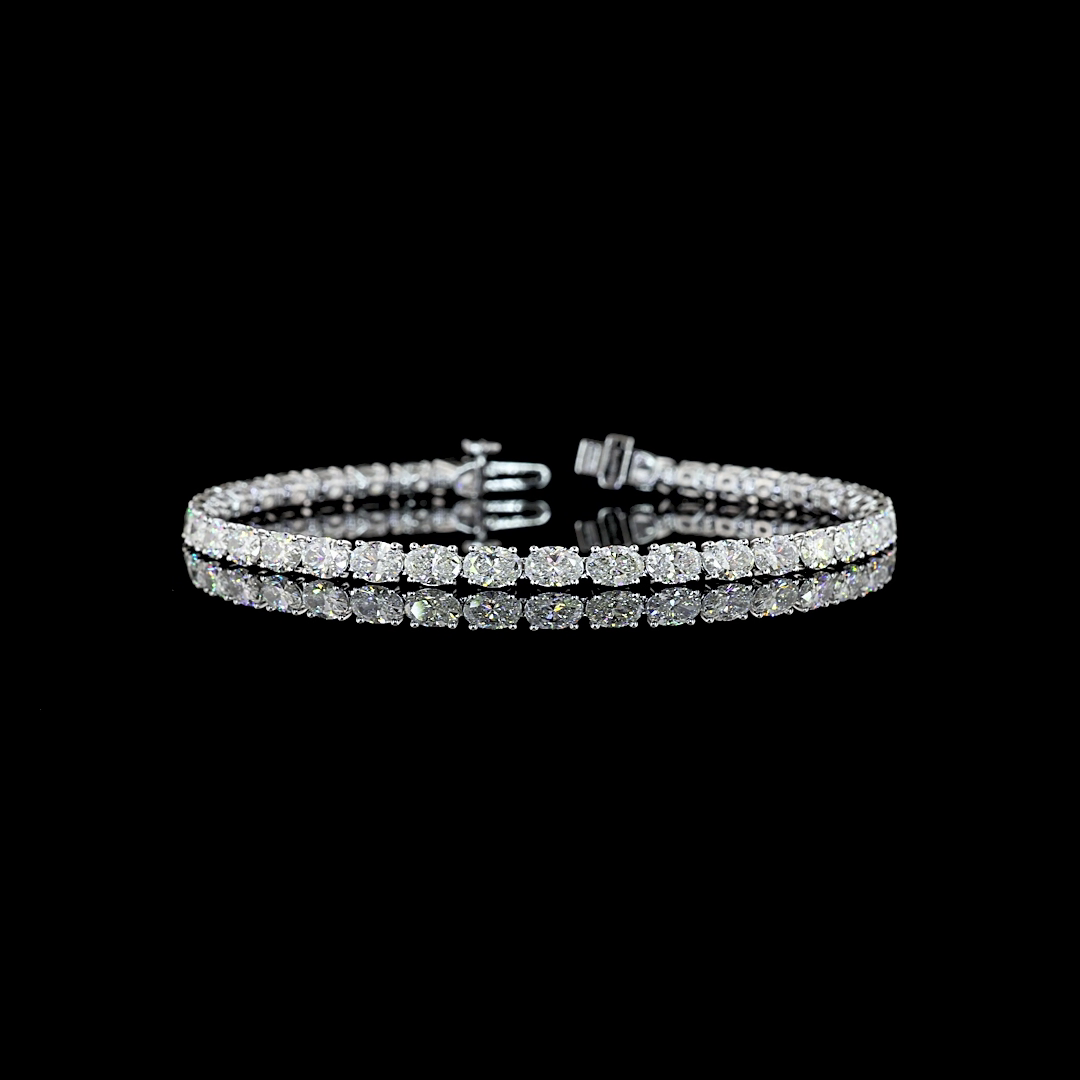 7.54 CTTW Oval Lab Diamond Tennis Bracelet (F Color and VS2 Clarity)