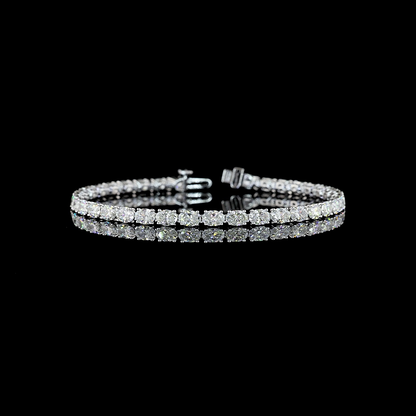 7.54 CTTW Oval Lab Diamond Tennis Bracelet (F Color and VS2 Clarity)