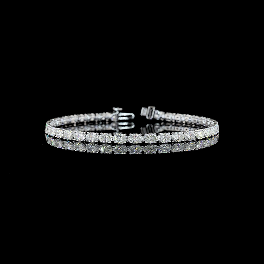 7.54 CTTW Oval Lab Diamond Tennis Bracelet (F Color and VS2 Clarity)