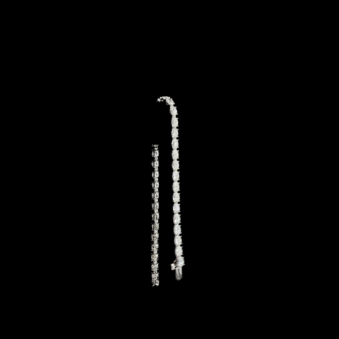 7.54 CTTW Oval Lab Diamond Tennis Bracelet (F Color and VS2 Clarity)