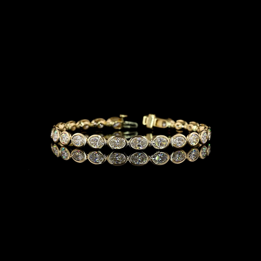 10.91 CTTW Oval Lab Diamond Tennis Bracelet 7"