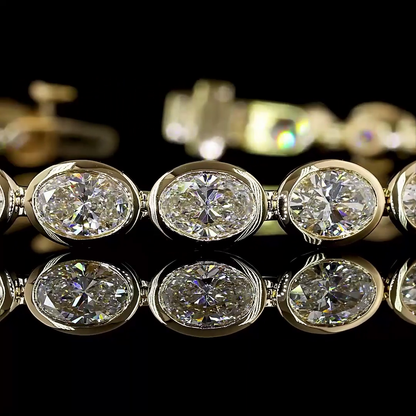 10.91 CTTW Oval Lab Diamond Tennis Bracelet