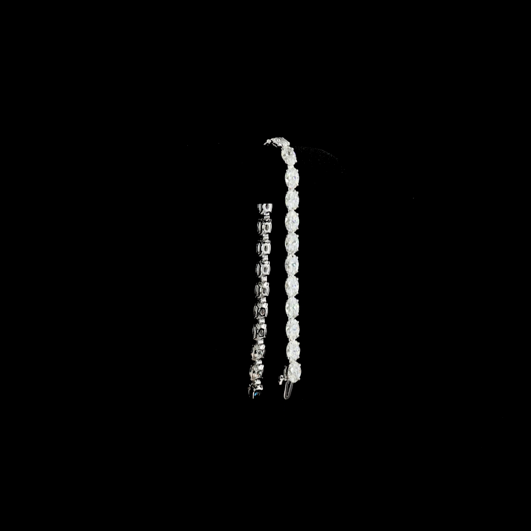 15.63 CTTW Oval Lab Diamond Tennis Bracelet (E Color and VS Clarity)