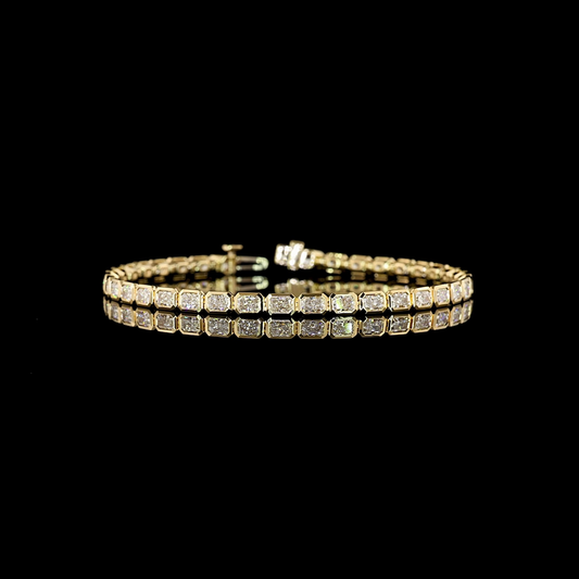 4.90 CTTW Radiant Lab Diamond Tennis Bracelet (E Color and VS Clarity)