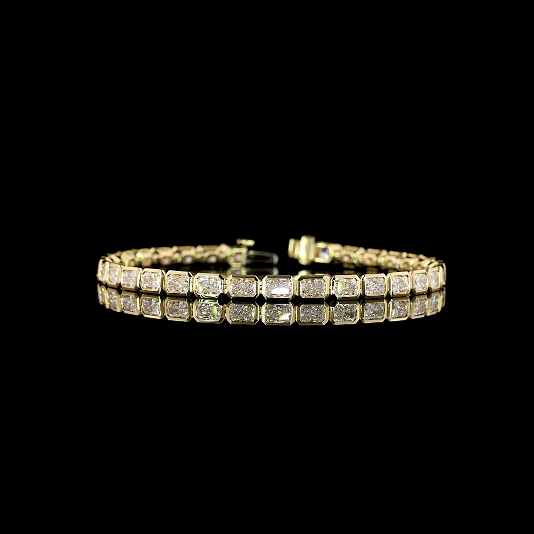 7.26 CTTW Radiant Lab Grown Diamond Tennis Bracelet 7" (E Color and VS1 Clarity)