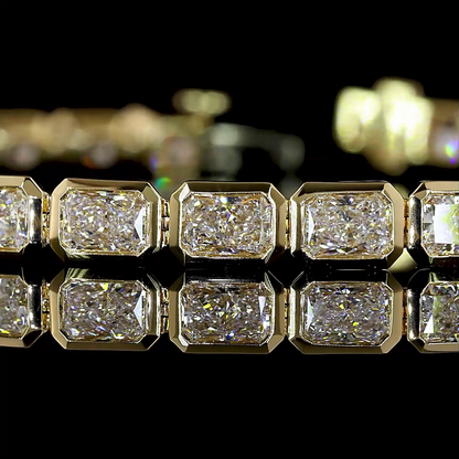7.26 CTTW Radiant Lab Grown Diamond Tennis Bracelet 7" (E Color and VS1 Clarity)