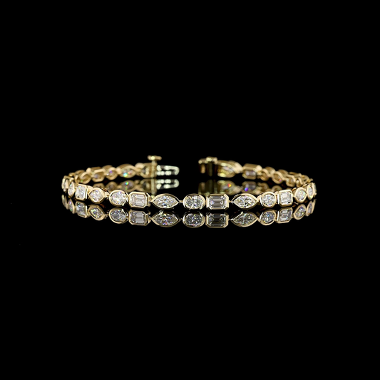 5.23 CTTW MIX Lab Diamond Tennis Bracelet (E Color and VS/VS1 Clarity)