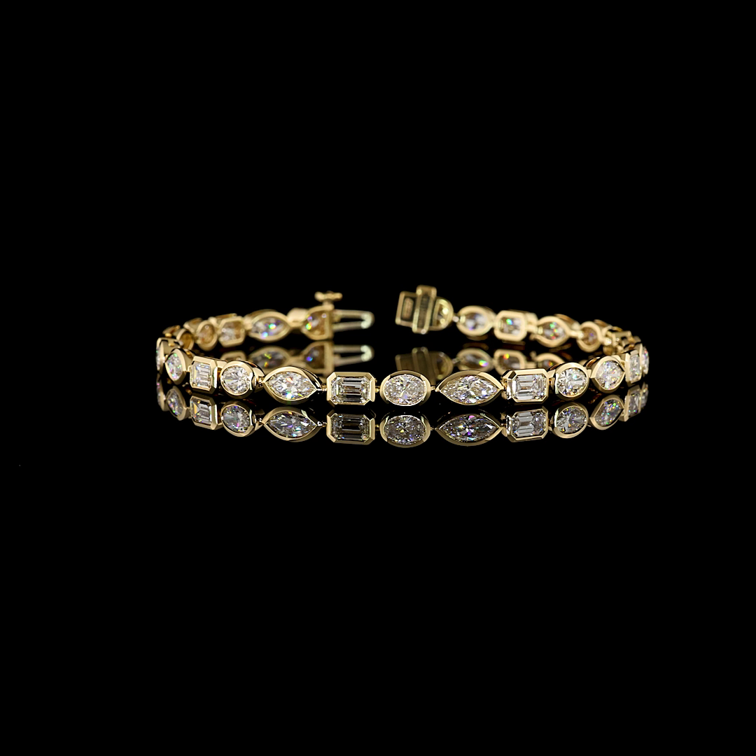 7.54 CTTW Emerald Lab Diamond Tennis Bracelet (E Color and VS Clarity)