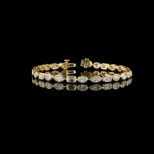 7.54 CTTW Emerald Lab Diamond Tennis Bracelet (E Color and VS Clarity)