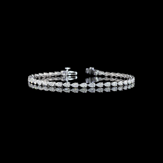 3.87 CTTW Pear Lab Diamond Tennis Bracelet
