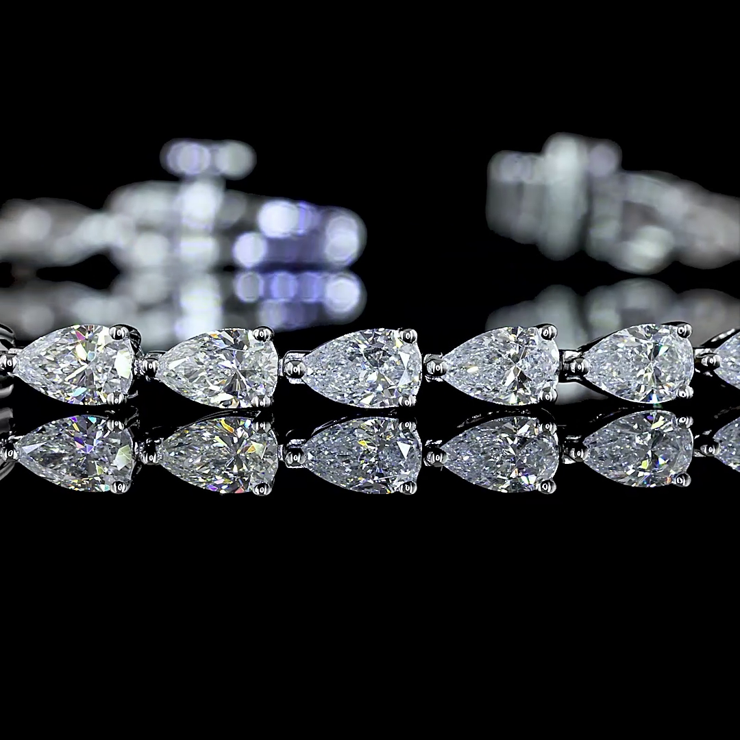 3.87 CTTW Pear Lab Diamond Tennis Bracelet
