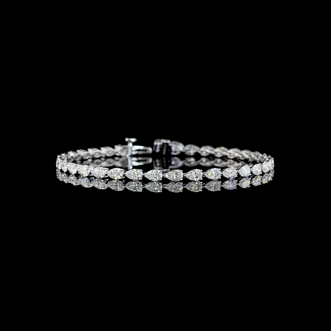 6.10 CTTW Pear Lab Diamond Tennis Bracelet