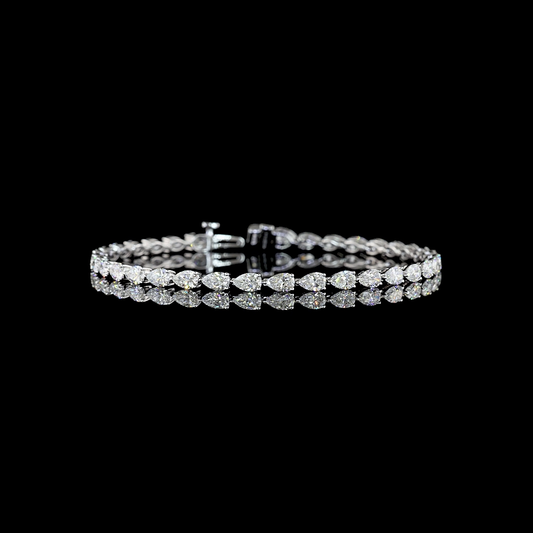 6.10 CTTW Pear Lab Diamond Tennis Bracelet
