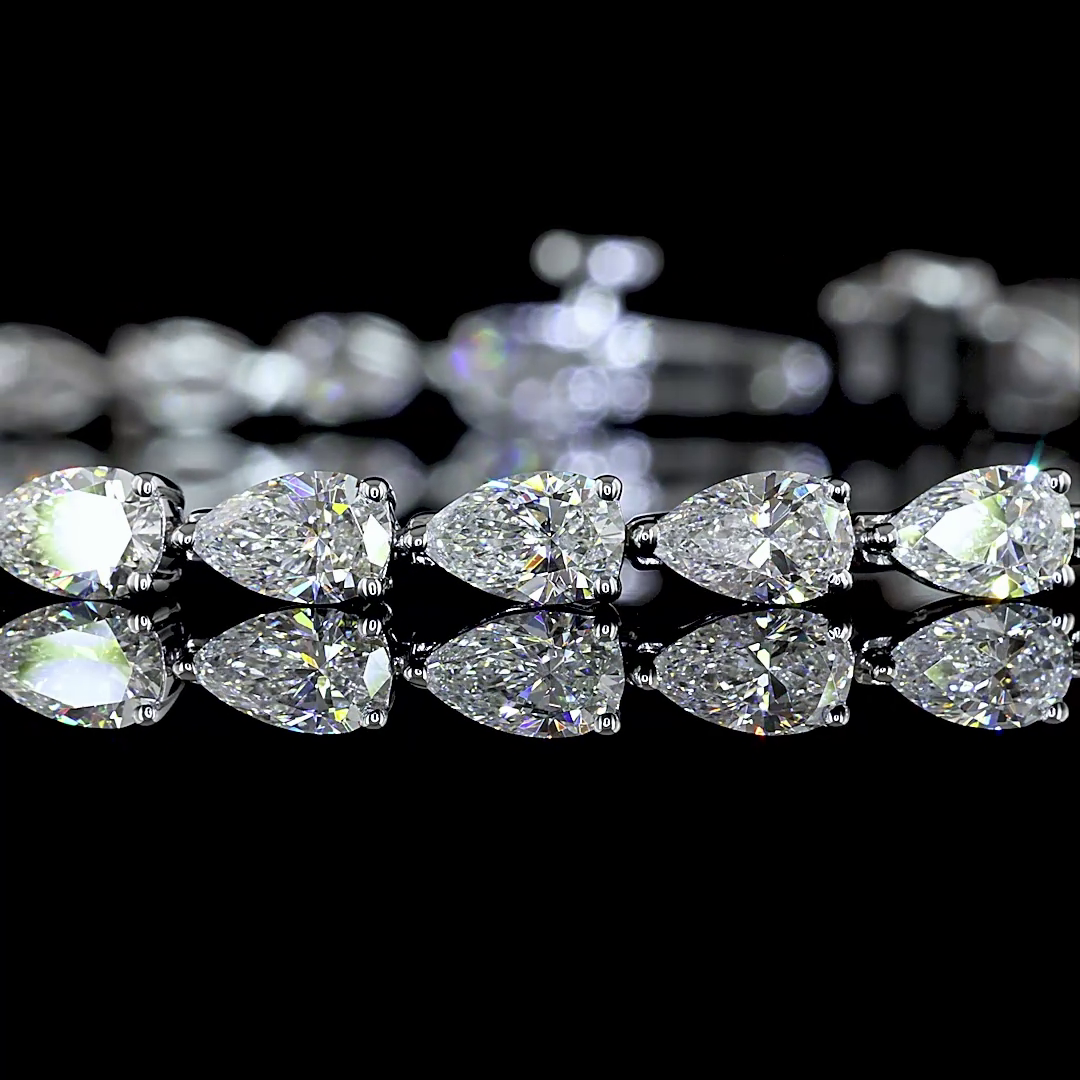 6.10 CTTW Pear Lab Diamond Tennis Bracelet