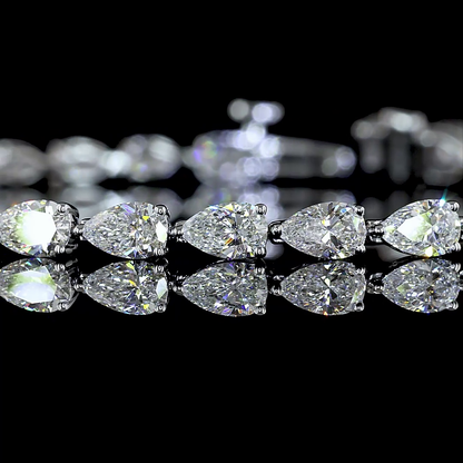 6.10 CTTW Pear Lab Diamond Tennis Bracelet