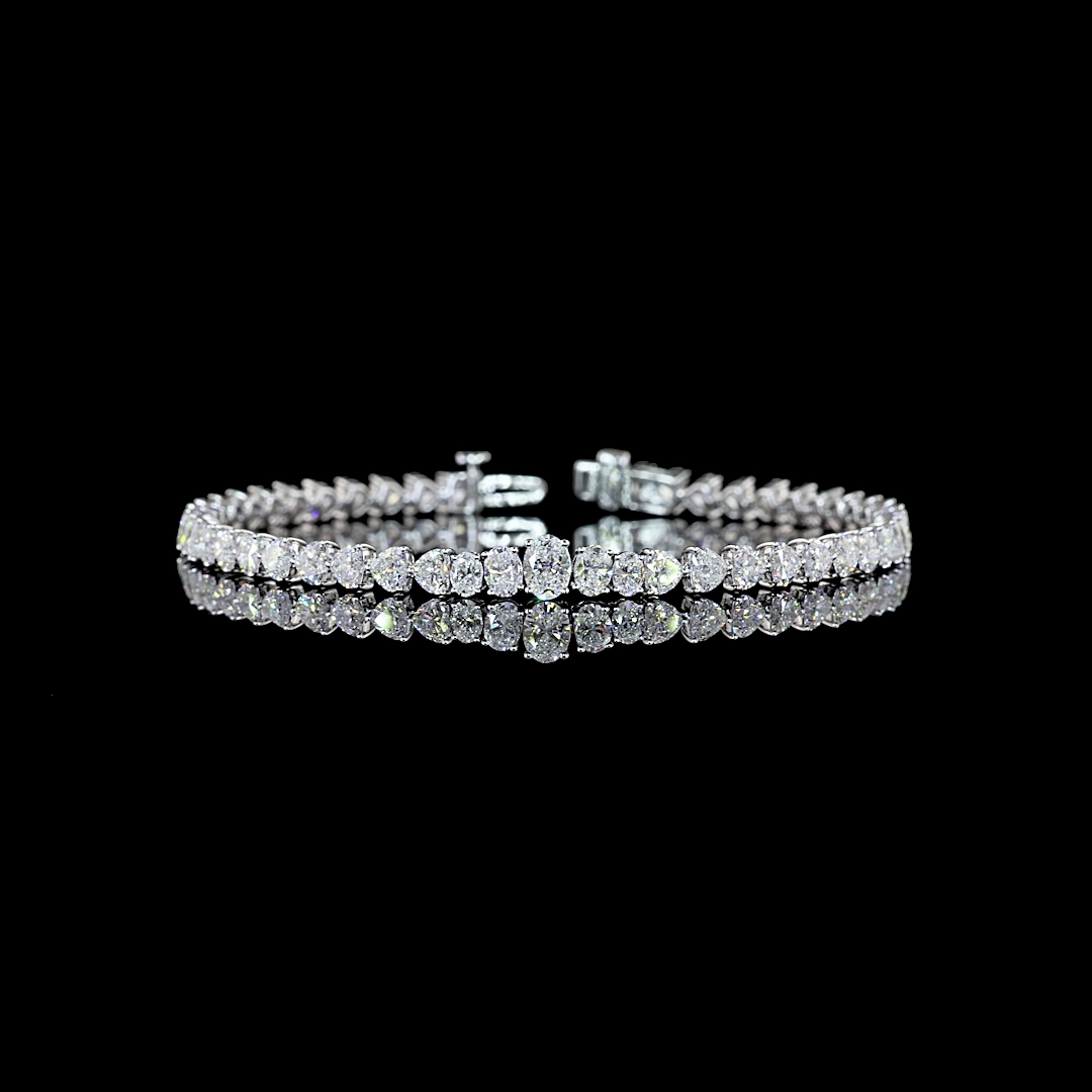 6.96 CTTW Oval Lab Diamond Riviera Bracelet (E Color and VS Clarity)