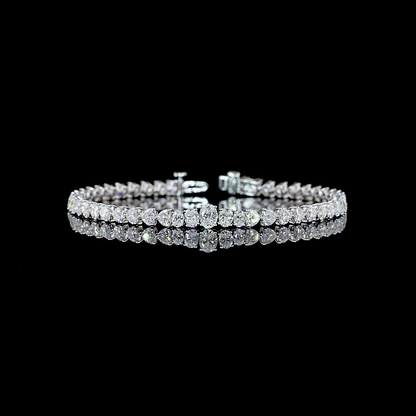 6.96 CTTW Oval Lab Diamond Riviera Bracelet (E Color and VS Clarity)