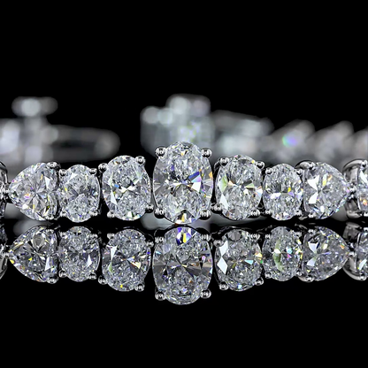 6.96 CTTW Oval Lab Diamond Riviera Bracelet (E Color and VS Clarity)