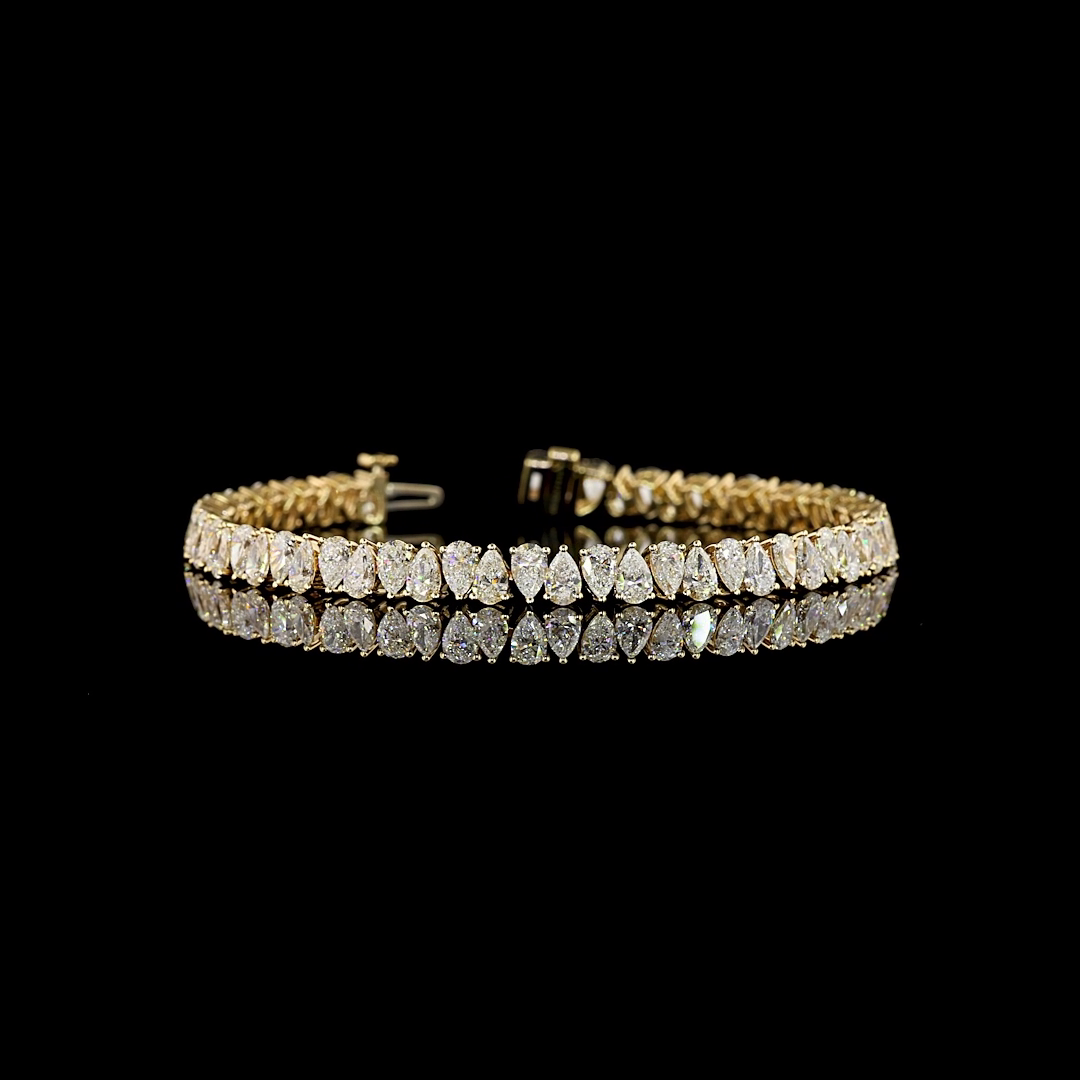 9.15 CTTW Pear Lab Grown Diamond Tennis Bracelet 7" (E Color and VS Clarity)