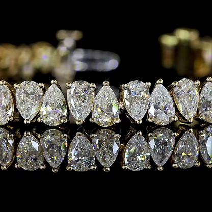 9.15 CTTW Pear Lab Grown Diamond Tennis Bracelet 7" (E Color and VS Clarity)