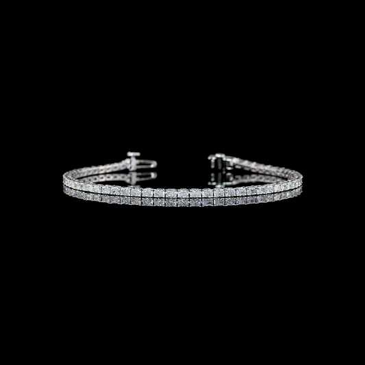 2.99 CTTW Radiant Lab Diamond Tennis Bracelet (E Color and VS Clarity)