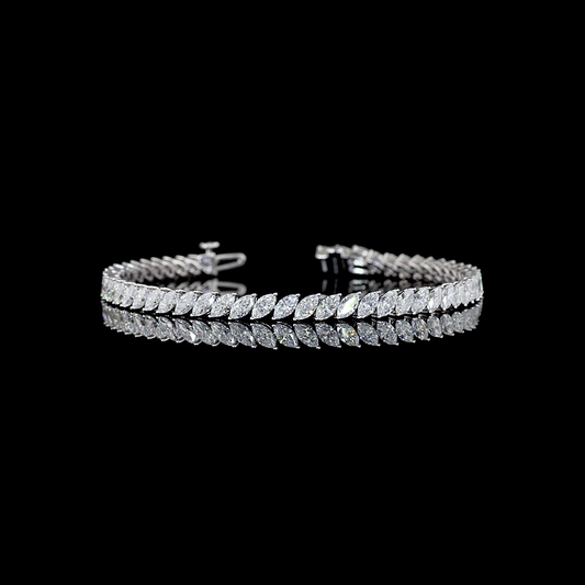 6.65 CTTW Marquise Lab Diamond Tennis Bracelet (E Color and VS1 Clarity)