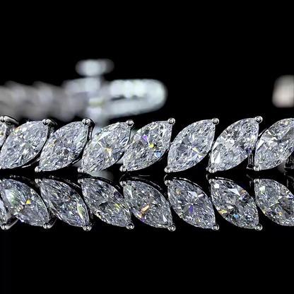 6.65 CTTW Marquise Lab Diamond Tennis Bracelet (E Color and VS1 Clarity)
